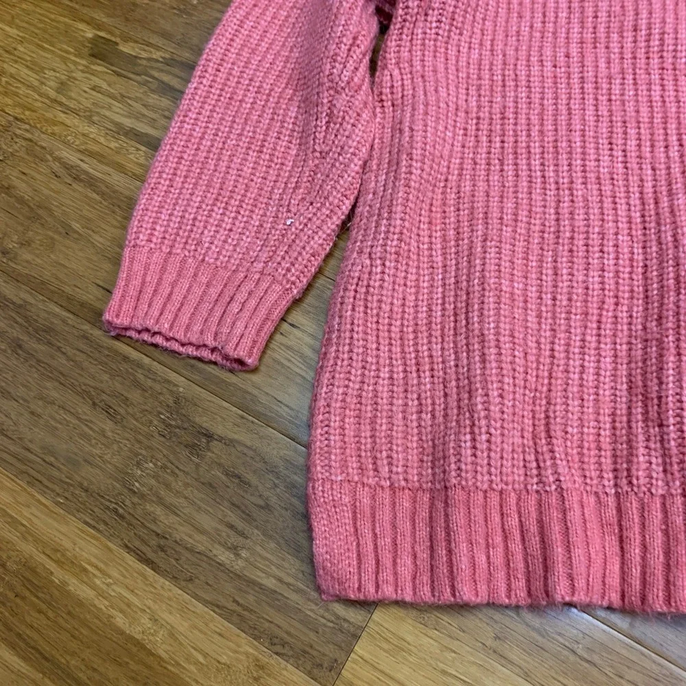 Talbots Sweater Womens Size Large Petite V-Neck Pullover Knit Ribbed Casual Pink